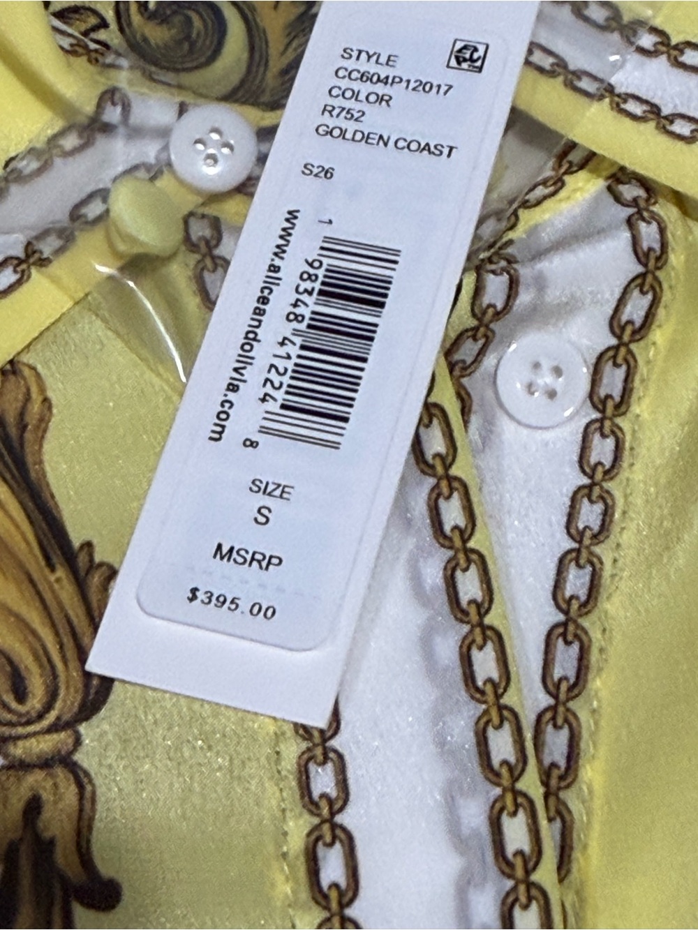 Alice + Olivia Willa Placket Top in Golden Coast - Picture 12 of 12